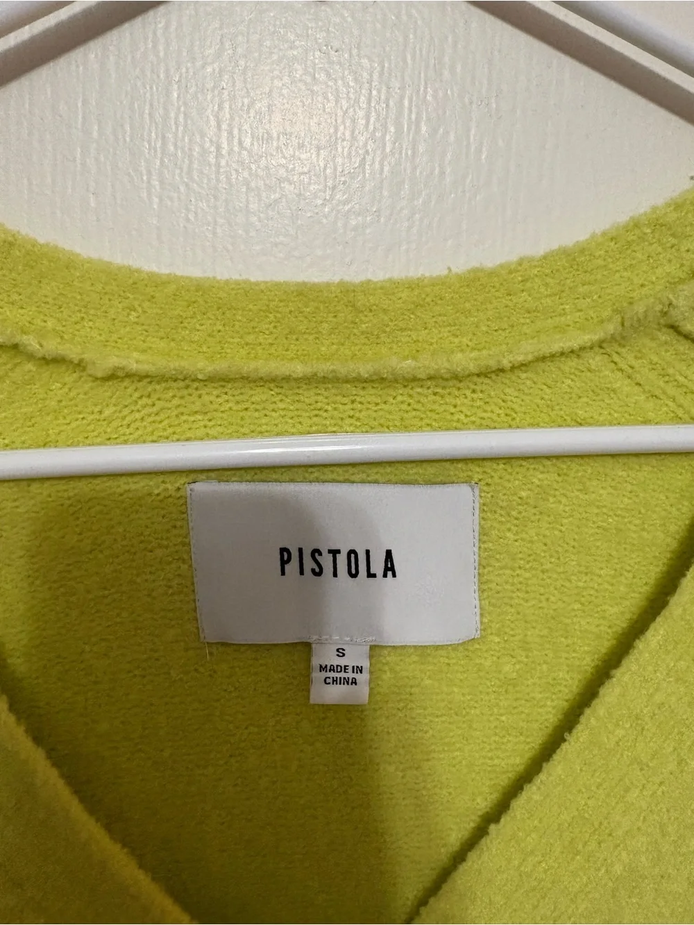 pistola Lime V-Neck Cropped Button Cardigan size S